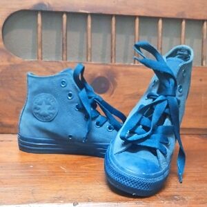 Converse Blue High-Top Sneakers with Monochromatic Design